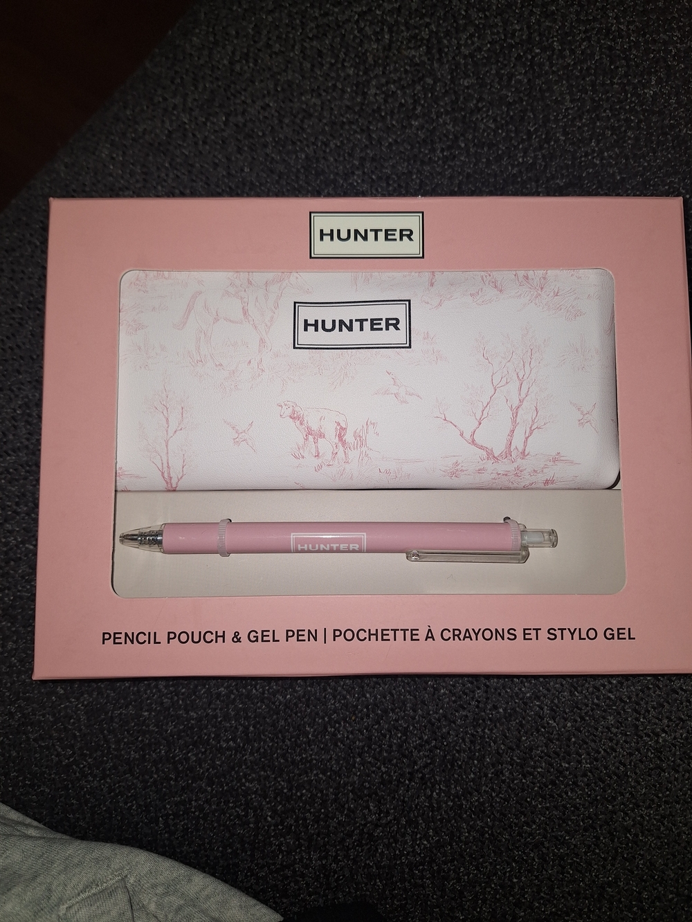 Hunter Blush Pink Pencil Pouch with Matching Gel Pen